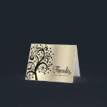 Bat Mitzvah Gold Foil Black Tree of Life Script  Thank You Card<br><div class="desc">Make sure your favourite Bat Mitzvah shows her appreciation to all who supported her milestone event! Send out this sophisticated, personalised thank you card! A graphic black tree with Star of David and dot “leaves”, along with black calligraphy script, overlays sophisticated, faux gold glitter dots and gold foil ombre background....</div>