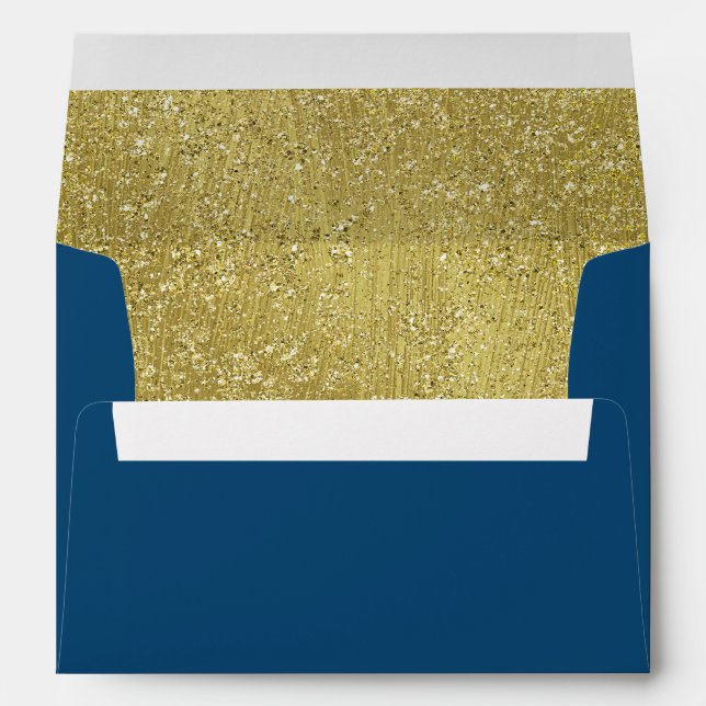 Bat Mitzvah Gold Glitter Border on Any Colour Envelope (Back (Bottom))