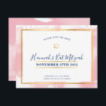 BAT MITZVAH gold pink watercolor save the date Invitation<br><div class="desc">by kat massard >>> kat@simplysweetPAPERIE.com <<< - - - - - - - - - - - - - - - - - - - - - - - - - - - - - - - - - - - - - - - - - - - - -...</div>