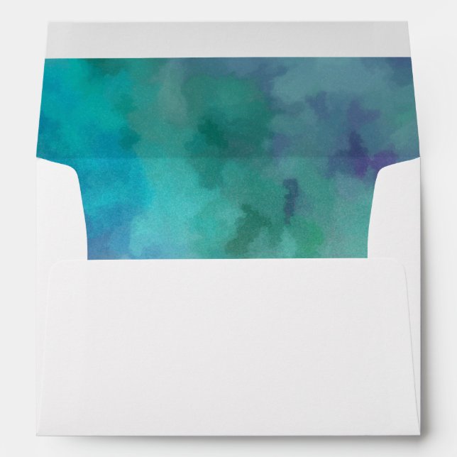 Bat Mitzvah Gold Star Abstract Blue Envelope (Back (Bottom))
