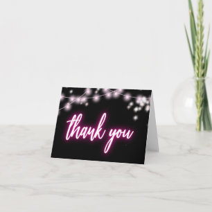 Bat Mitzvah Hot Pin  Neon Themed Thank You Card