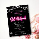 Bat Mitzvah Hot Pink Neon Themed Invitation<br><div class="desc">We’re excited to introduce our modern calligraphy neon-inspired suite for a glow Bar or Bat Mitzvah! This fun collection includes everything you need, from napkins and paper plates to a welcoming sign and more. If you have any questions or need help with personalisation, just send us a message. PLEASE NOTE:...</div>