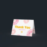 Bat Mitzvah Hot Pink Starburst Bold Yellow Type Thank You Card<br><div class="desc">Make sure your favourite Bat Mitzvah shows her appreciation to all who supported her milestone event! Send out this fun, trendy, groovy, personalised folded thank you card! Retro hot pink and coral flower starbursts with Stars of David, as well as bold modern yellow hot pink sans serif typography, overlay a...</div>