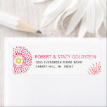 Bat Mitzvah Hot Pink Starburst Type Groovy Address<br><div class="desc">Be proud, rejoice and showcase this milestone of your favourite Bat Mitzvah with this bold pop, personalised return address label! Fun, groovy, bold hot pink, and dark grey modern sans serif typography, coral and hot pink flower starbursts and a yellow hand drawn Star of David overlay a clean white background....</div>