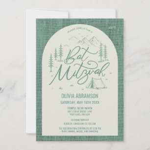 Bat Mitzvah Invitation Camp Theme Outdoor