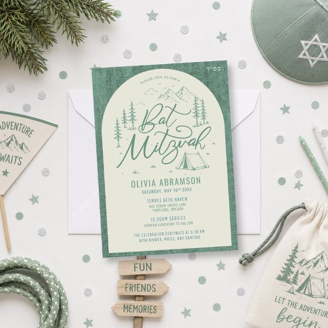 Bat Mitzvah Invitation Camp Theme Outdoor (Creator Uploaded)