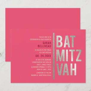 Bat Mitzvah Invitation Modern Bold Lettering