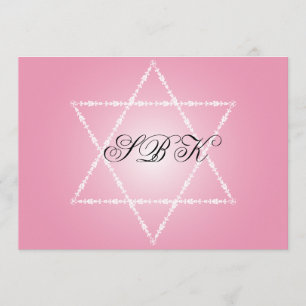 Bat Mitzvah Invitation Sydney Jewish Star Pink