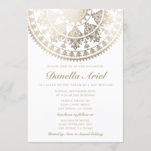 Bat Mitzvah Invitations Gold Foil