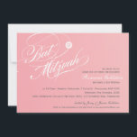 BAT MITZVAH INVITES stylish typography ombre pink<br><div class="desc">Set the tone for this special occasion with a high quality, personalised BAT MITZVAH INVITATION for your daughter! Wow your friends and family with this little number. Setup as a template it is simple enter details of the event - it is just so easy!! TIP :: 1. To resize /...</div>