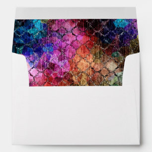 Bat Mitzvah Jewel Tones Shimmery Abstract Pattern Envelopes