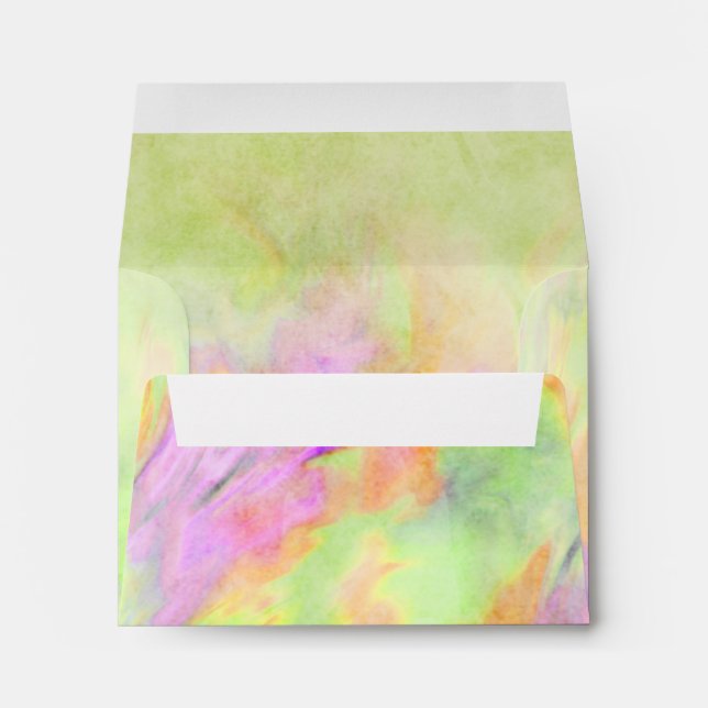 Bat Mitzvah Lime Green Tie Dye Envelope (Back (Bottom))