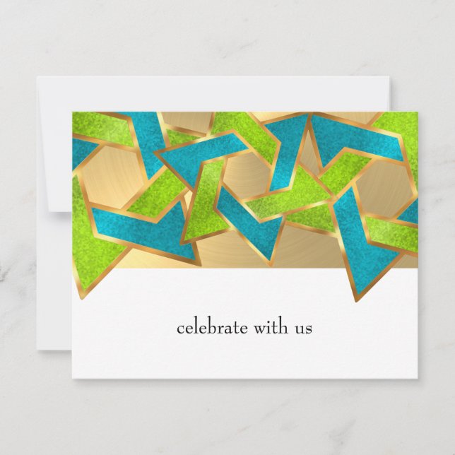 Bat Mitzvah Lime Turquoise Star of David Any Colou Invitation (Front)