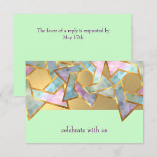 Bat Mitzvah Metallic Look Star of David RSVP Invitation