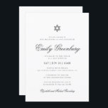 Bat Mitzvah Minimalist Simple Classic Invitation<br><div class="desc">Design is composed of sans serif typography and playful cursive script typography on a simple background. 

Available here:
http://www.zazzle.com/store/selectpartysupplies</div>