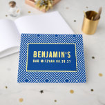 BAT MITZVAH modern geometric pattern royal blue Guest Book<br><div class="desc">by kat massard >>> https://linktr.ee/simplysweetpaperie <<<</div>