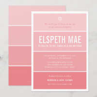 BAT MITZVAH modern ombre gradient cool coral pink