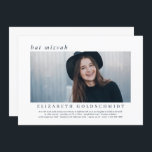 Bat Mitzvah  | Modern Simple Elegant Photo Invitation<br><div class="desc">Composed of simple straight lined frames with classic serif typography. All against a simple backdrop. These elements are simple,  timeless,  and classic.. Add a custom photo (best with horizontal photos)

Available here:
http://www.zazzle.com/store/selectpartysupplies</div>
