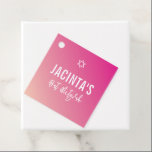 BAT MITZVAH modern star bright pink gradient Favour Tags<br><div class="desc">by kat massard >>> https://linktr.ee/simplysweetpaperie <<<</div>