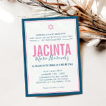 BAT MITZVAH modern star girl blue pink simple Invitation<br><div class="desc">by kat massard >>> kat@simplysweetPAPERIE.com <<< CONTACT ME for custom wording or to add any lines in Hebrew Love the design, but would like to see some changes - another colour scheme, product, add a photo or adapted for a different occasion - no worries simply contact me - I am...</div>