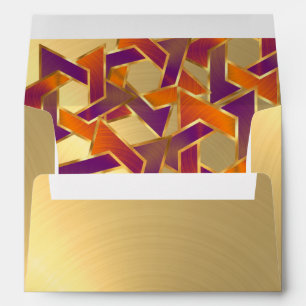 Bat Mitzvah Orange Purple Star of David Any Colour Envelope