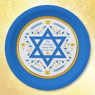 Bat Mitzvah Paper Plates. Personalised  Plate