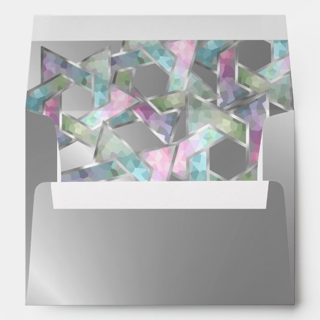 Bat Mitzvah Pastel Star of David on Any Colour Envelope (Back (Bottom))