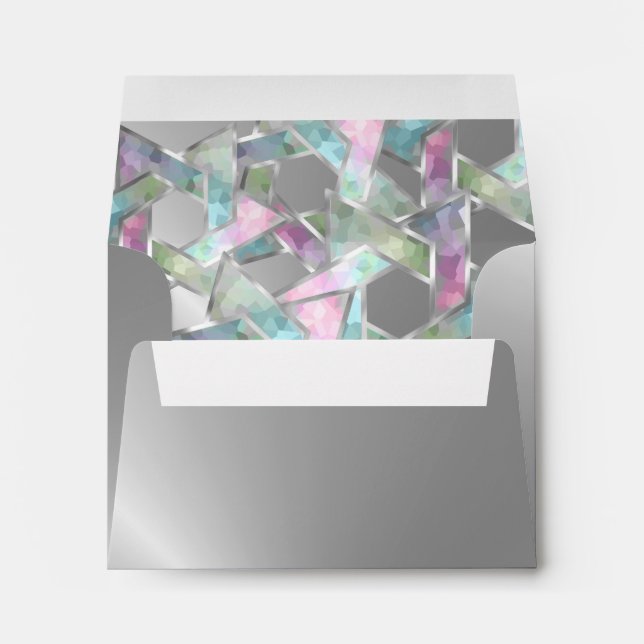 Bat Mitzvah Pastel Star of David on Any Colour Envelopes (Back (Bottom))