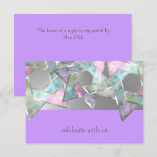 Bat Mitzvah Pastel Star of David on Any Colour Invitation