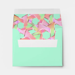 Bat Mitzvah Pink Peach Green Star of David Envelope