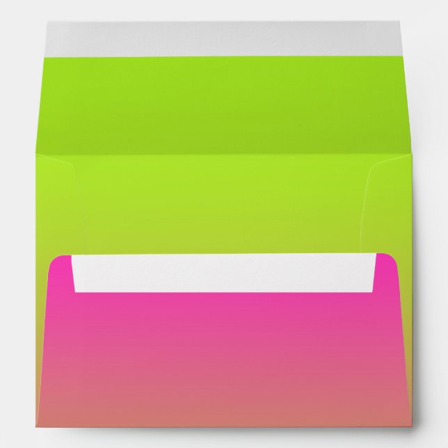 Bat Mitzvah Pink to Green Ombre Envelope (Back (Bottom))
