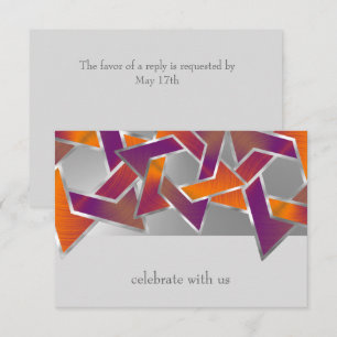 Bat Mitzvah Purple Orange Star of David Any Colour Invitation