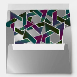 Bat Mitzvah Purple Teal Star of David on Any Colou Envelope