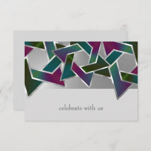 Bat Mitzvah Purple Teal Star of David on Any Colou Invitation