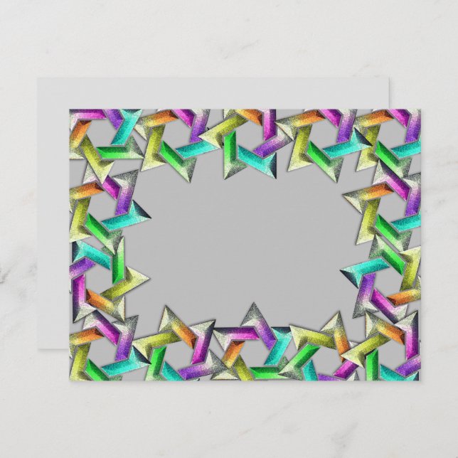 Bat Mitzvah Rainbow Star Any Colour RSVP (Front/Back)