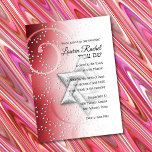 Bat Mitzvah Red Shimmer Star of David Invitation<br><div class="desc">Bar Mitzvah and Bat Mitzvah invitation sets designed by Umua. Printed and shipped by Zazzle or its partners.</div>