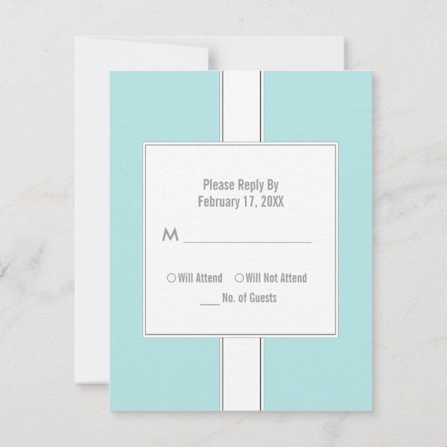 Bat Mitzvah Reply Cards {Light Teal} (Back)