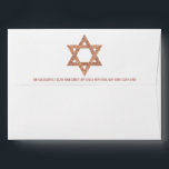 Bat Mitzvah Rose Gold Star Of David Address<br><div class="desc">Personalise these simple faux rose gold glitter Star Of David envelopes with the optional return address printed on the back flap for your Bat Mitzvah invitations or thank you cards. The inside of each envelope reveals a coordinating all over image of simulated rose gold glitter to add an extra level...</div>