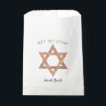Bat Mitzvah Rose Gold Star Of David Glam Party Favour Bags<br><div class="desc">Personalised Bat Mitzvah favour bags with a simple faux rose gold Star of David symbol will set the tone for your glam party. The simple design includes two sets of text, BAT MITZVAH in a gentle arch above the rose gold Shield of David and room for your daughter's name in...</div>