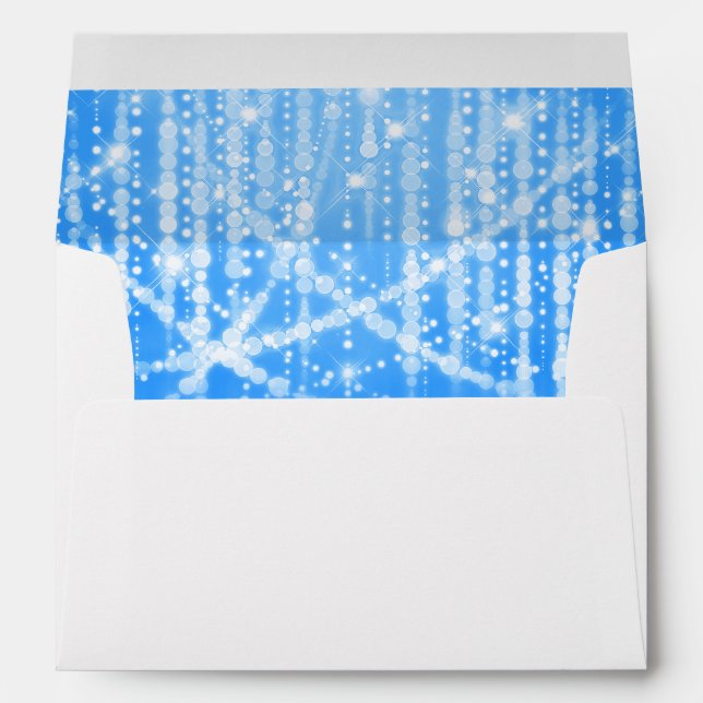 Bat Mitzvah Royal Blue Sparkly Lights Envelopes (Back (Bottom))