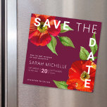 Bat Mitzvah Save Date Burgundy Floral Watercolor Magnetic Invitation<br><div class="desc">Make sure all your friends and relatives will be able to celebrate your daughter’s milestone Bat Mitzvah! Send out this chic, stunning, floral watercolor with modern san serif type against a burgundy background, personalised “Save the Date” magnetic announcement card. Personalise the custom text with your Bat Mitzvah’s name and date....</div>