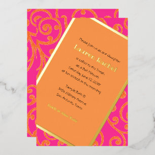 Bat Mitzvah Scroll Pattern Orange
