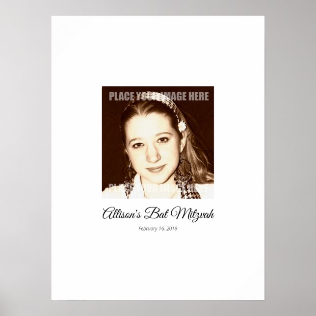 Bat Mitzvah Sign In Party Board PosterPoster (Front)