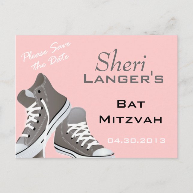 Bat Mitzvah Sneakers Postcard (Front)