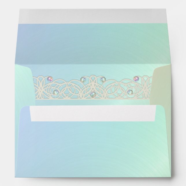 Bat Mitzvah Sparkle and Lace Rainbow Envelopes (Back (Bottom))