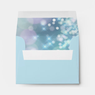 Bat Mitzvah Sparkle Lights Blue and Purple Envelopes