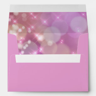 Bat Mitzvah Sparkle Lights Pink Envelopes