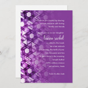 Bat Mitzvah Star of David Damask Invitation