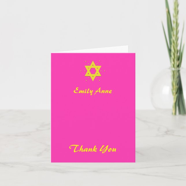 Bat Mitzvah Thank You Card (Front)