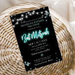 Bat Mitzvah Turquoise Neon Themed Invitation<br><div class="desc">We’re excited to introduce our modern calligraphy neon-inspired suite for a glow Bar or Bat Mitzvah! This fun collection includes everything you need, from napkins and paper plates to a welcoming sign and more. If you have any questions or need help with personalisation, just send us a message. PLEASE NOTE:...</div>